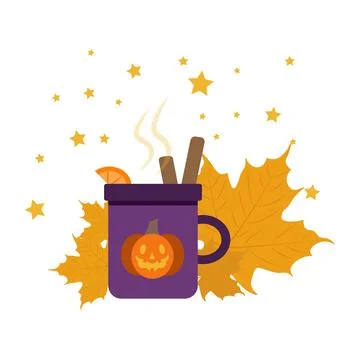 Mulled wine cup with pumpkin Stock Illustration