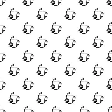 Mulled wine cups seamless pattern for winter drinks Stock Illustration