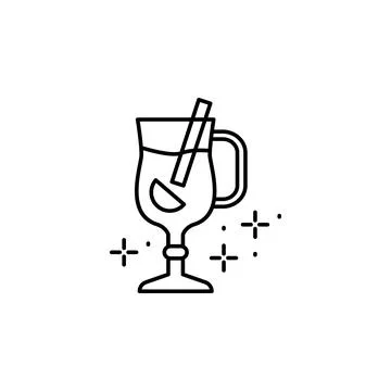 Mulled wine, drink icon. Simple line, outline vector of Thanksgiving day icons Stock Illustration