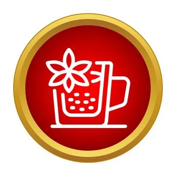 Mulled wine drink icon with star anise spice Stock Illustration