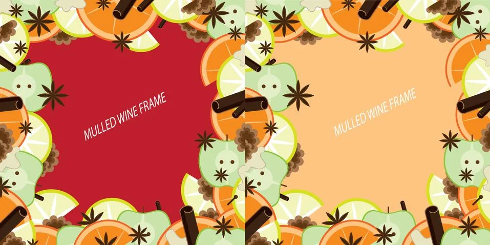 Mulled wine frame Illustrazione stock