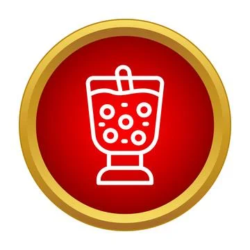 Mulled wine glyph icon for winter holidays Stock Illustration