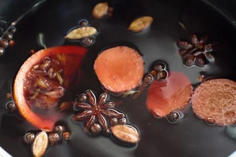 Mulled wine making Stock Photos