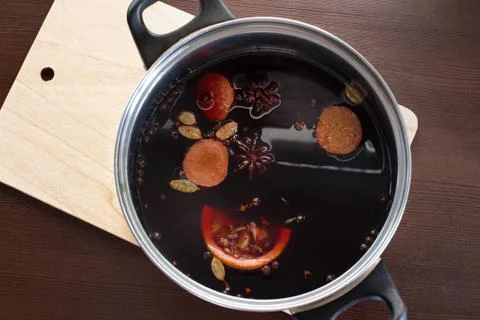 Mulled wine making Stock Photos