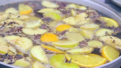 Mulled wine in a pot Stock Footage 71458644