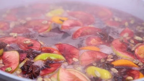 Mulled wine in a pot Stock Footage 71459005