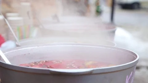 Mulled wine in pots Stock Footage 71932253