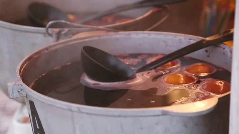 Mulled wine in pots Stock Footage 82261550