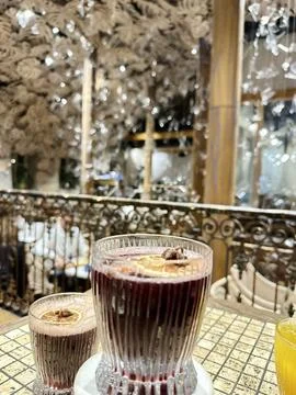 Mulled wine in a restaurant Stock Photos
