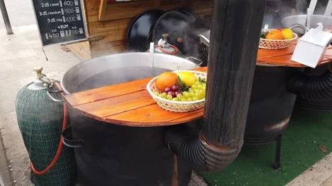 Mulled wine in saucepan. Stock Footage 102071476