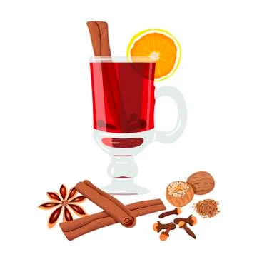 Mulled wine set Stock Illustration