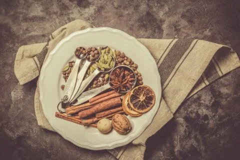 Mulled wine spices Stock Photos