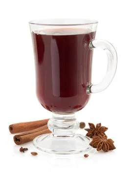 Mulled wine  on white Stock Photos