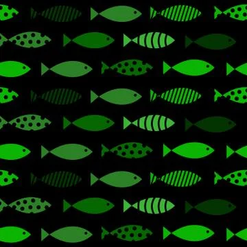 Mult Fish Seamless Pattern Background Vector Illustration Stock Illustration