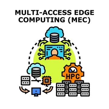 Multi access edge computing concept processing data at network edge Stock Illustration