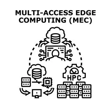 Multi access edge computing concept processing data at network edge Stock Illustration