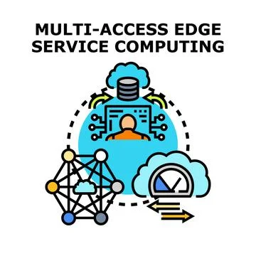 Multi access edge service computing infrastructure concept Stock Illustration