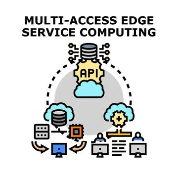 Multi access edge service computing infrastructure diagram Stock Illustration