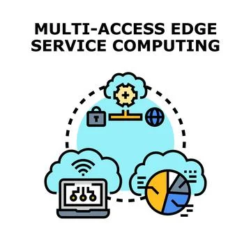 Multi access edge service computing network concept Stock Illustration