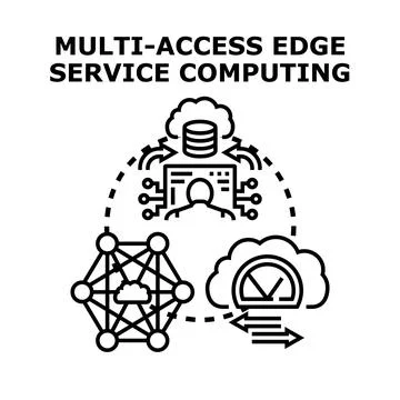 Multi access edge service computing infrastructure concept Stock Illustration