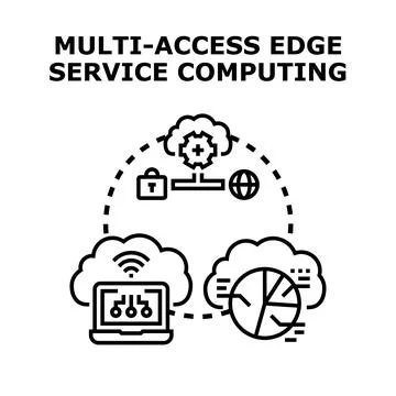Multi access edge service computing network concept Stock Illustration