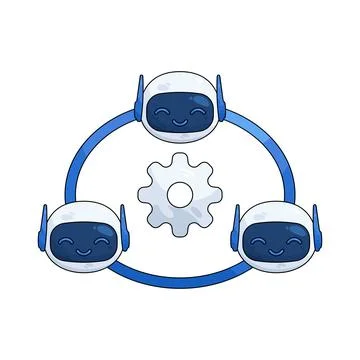 Multi-agent system Stock Illustration