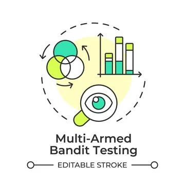 Multi armed bandit testing flat linear concept icon Stock Illustration
