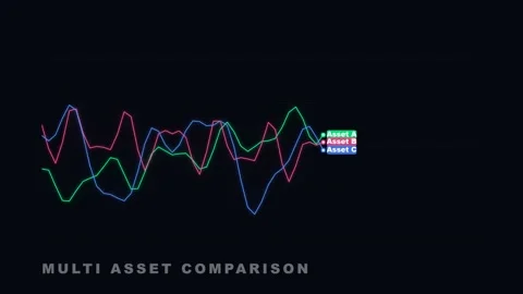 Multi Asset Comparison Financial Line Graph Data Visualization Stock Footage 335474260