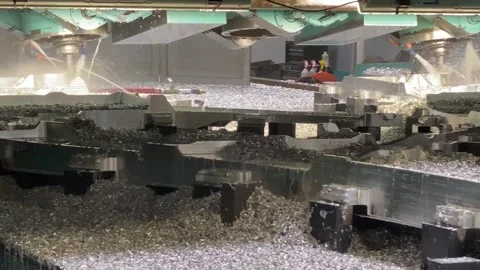 Multi Axis metal Router Liquid Cooled Stock Footage 196009955
