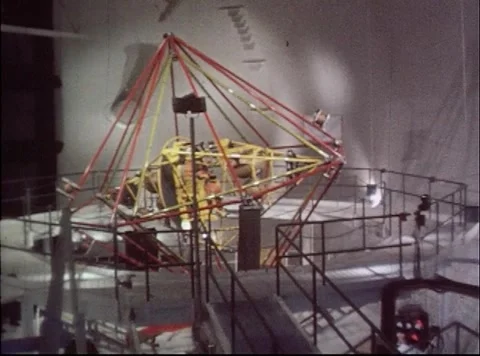 Multi-Axis Space Test Inertia Facility operating inside Altitude Wind Runnel Stock Footage 262445264