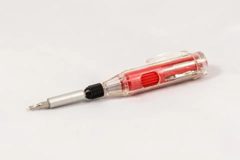 Multi-bit red mini screwdriver Foto stock