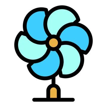 Multi blade propeller icon color outline vector Stock Illustration