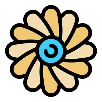 Multi blade propeller top view icon color outline vector Stock Illustration