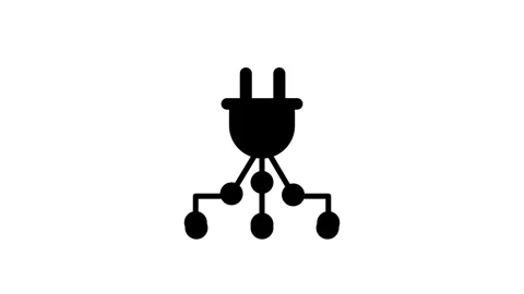 Multi Branch Connector Hub Network Power Icon Stock Footage 340305923