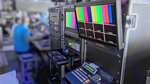 Multi camera video mixer control panel 库存影片 102344344