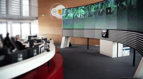 Multi-camera video surveillance room - 1080p Stock Footage 43346373