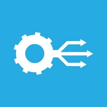 Multi channel icon,flat vector sign isolated on blue background. Simple vecto Stock Illustration