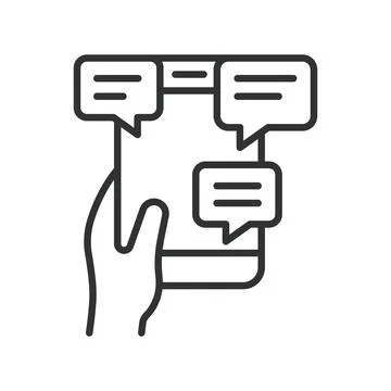 Multi chat smartphone icon in line design. multi chat, conversation flow, chat Ilustração Stock