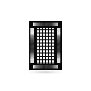 Multi circuit board, bga icon in solid design Stock Illustration