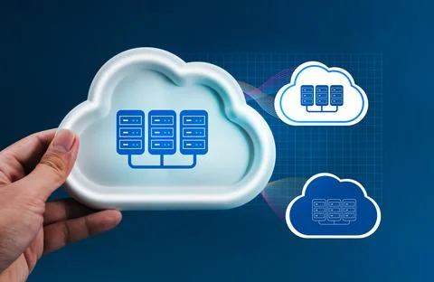 Multi cloud strategy, technology concept, using multiple cloud providers fo.. Stock Photos