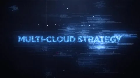 Multi-Cloud Strategy Word on Dynamic Technology Background Stock Footage 317024390