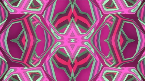 Multi-color 3D rendering fantasy object, digital seamless loop animation HD Stock Footage 188720468