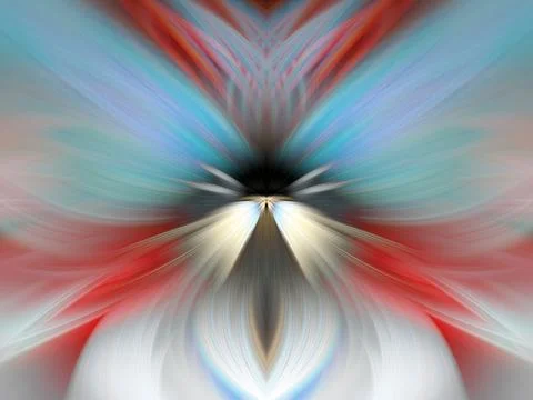 Multi Color Abstract Gradient Crossing Wavy Background. Digital Fractal Art Stock Illustration