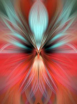 Multi Color Abstract Gradient Crossing Wavy Background. Digital Fractal Art Stock Illustration