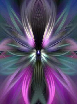 Multi Color Abstract Gradient Crossing Wavy Background. Digital Fractal Art Stock Illustration