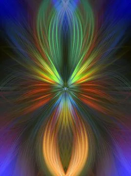 Multi Color Abstract Gradient Crossing Wavy Background. Digital Fractal Art Illustrazione stock