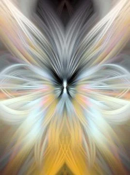 Multi Color Abstract Gradient Crossing Wavy Background. Digital Fractal Art Stock Illustration