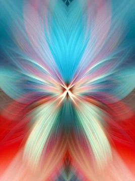 Multi Color Abstract Gradient Crossing Wavy Background. Digital Fractal Art Stock Illustration