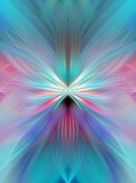 Multi Color Abstract Gradient Crossing Wavy Background. Digital Fractal Art Stock Illustration