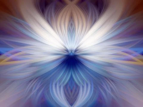 Multi Color Abstract Gradient Crossing Wavy Background. Digital Fractal Art Stock Illustration